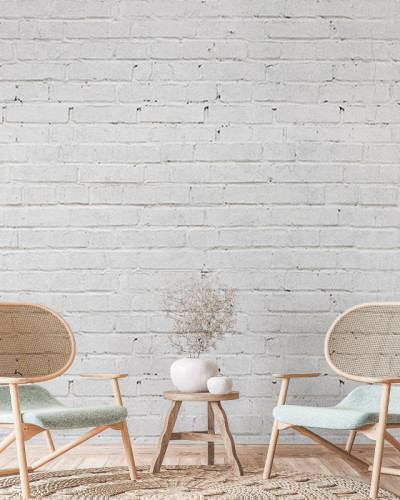 Tapet cu aspect de cărămidă albă, White Bricks