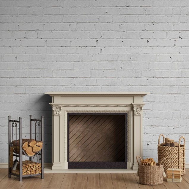 Tapet cu aspect de cărămidă albă, White Bricks