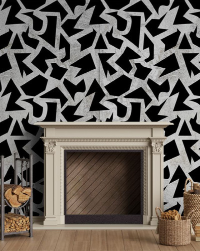 Tapet Geometric Grunge Light, cu un design abstract geometric, perfect pentru a adăuga un strop de stil modern camerei dumneavoastră.