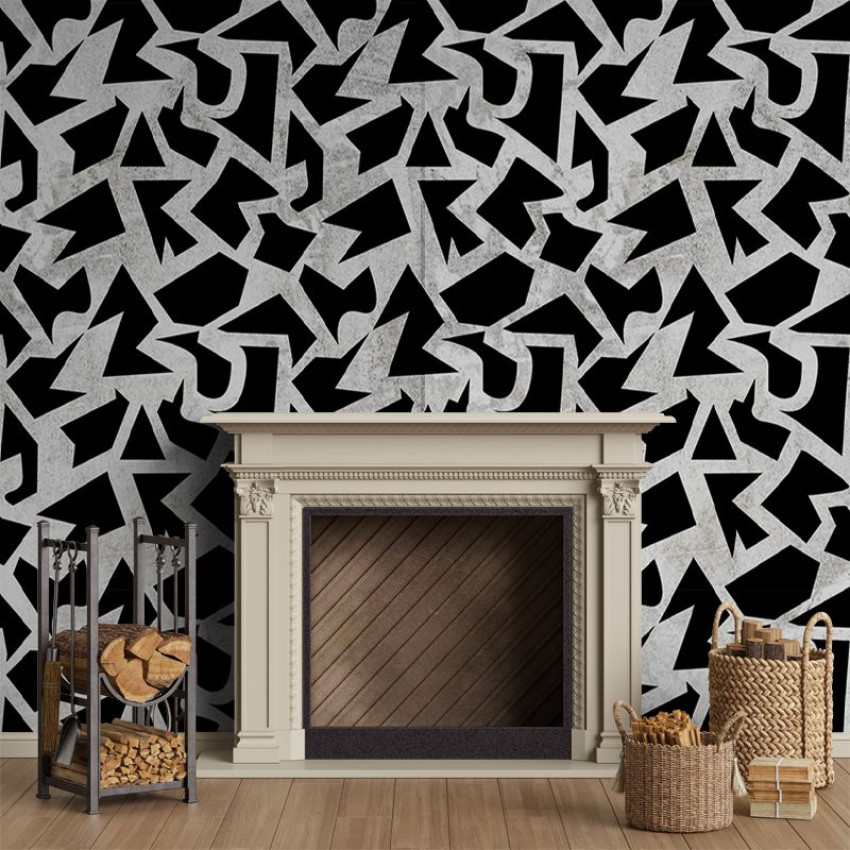 Tapet Geometric Grunge Light, cu un design abstract geometric, perfect pentru a adăuga un strop de stil modern camerei dumneavoastră.