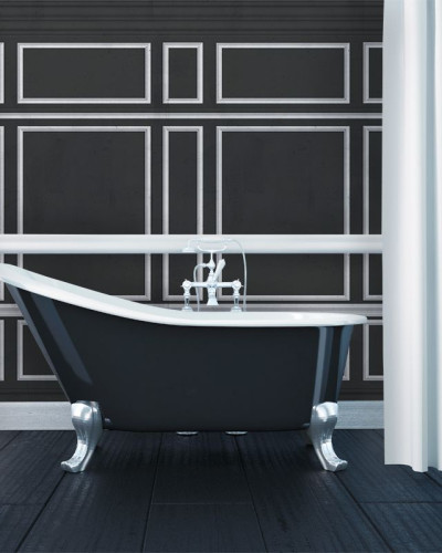 Tapet Dark Stucco, cu design modern de perete cu panouri, perfect pentru living, dormitor sau hol.