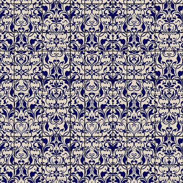 Tapet cu design floral delicat în nuanțe de albastru, perfect pentru a crea un spațiu relaxant și elegant.