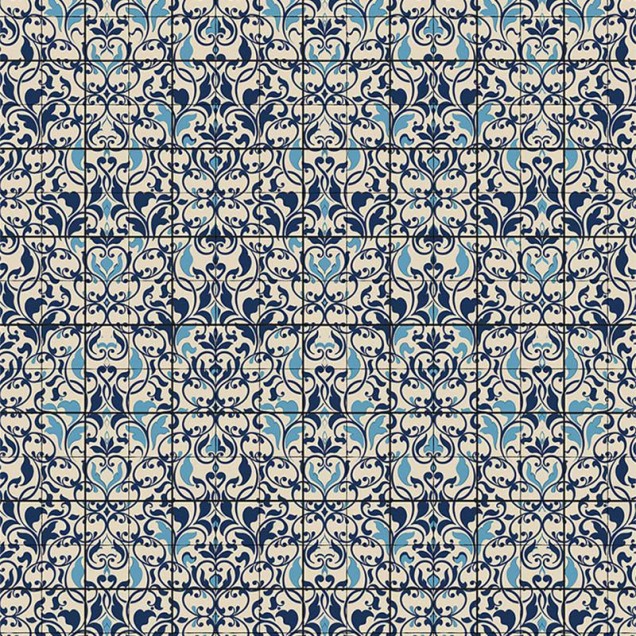 Tapet Royal Blue cu design clasic elegant, inspirat de tradiția decorurilor orientale.