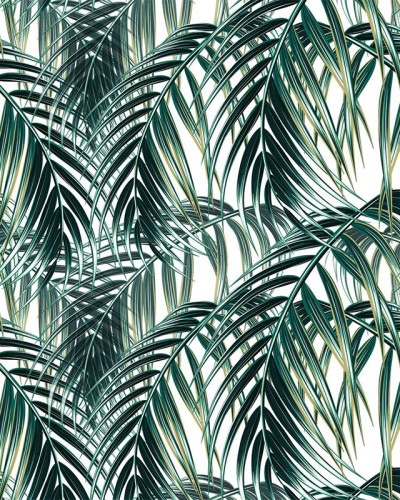 Tapet cu frunze de palmier, design tropical, elegant și modern.