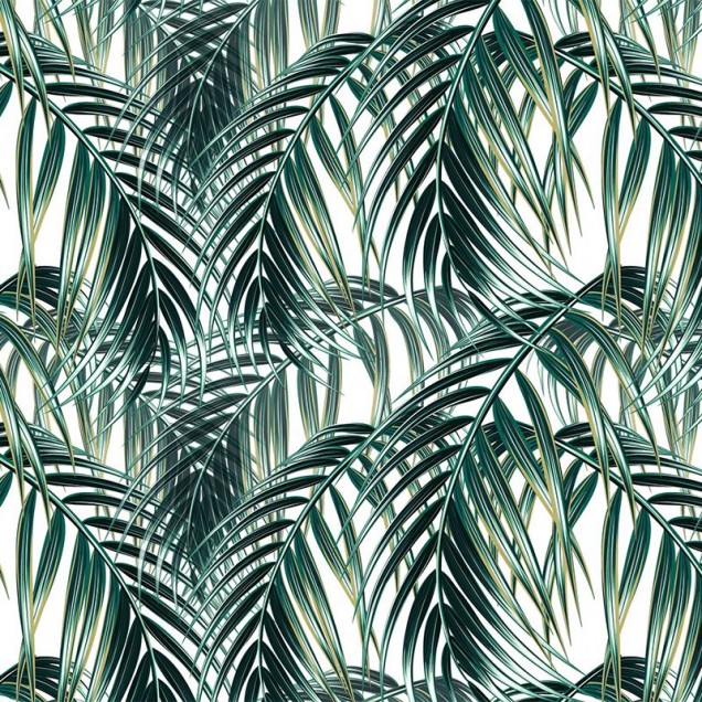 Tapet cu frunze de palmier, design tropical, elegant și modern.