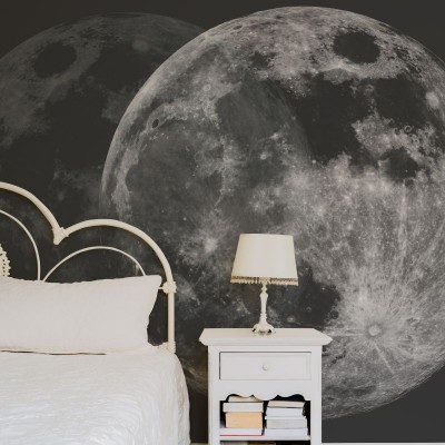 Tapet Celestial Goddess, o tapetă cu luna care arată realist, perfectă pentru dormitor.