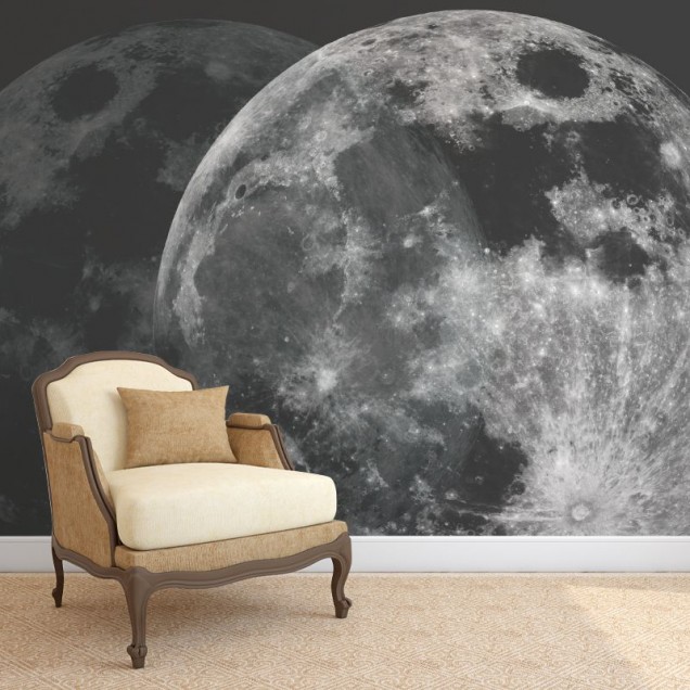 Tapet Celestial Goddess, o tapetă cu luna care arată realist, perfectă pentru dormitor.