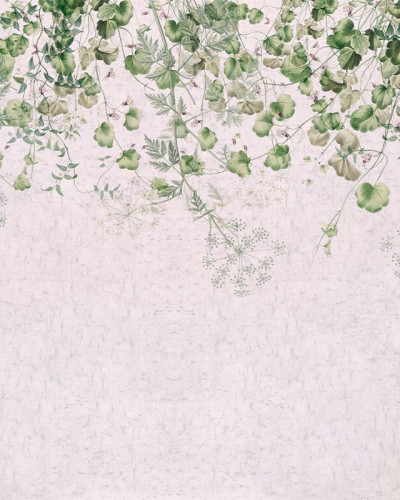 Tapet cu cascada verde și design floral