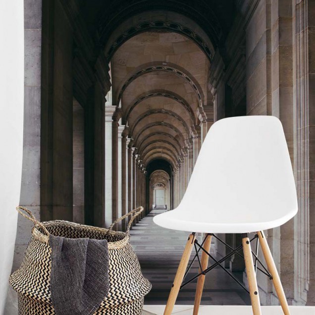 Tapet cu arcade elegante și coloane masive, pentru un design interior minimalist și modern.