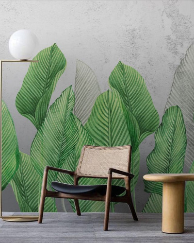 Tapet cu frunze verzi mari, Foliage Dance