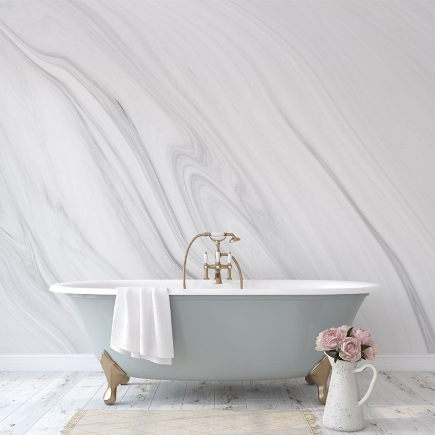 Tapet cu marmură albă, elegant și modern, perfect pentru a crea o atmosferă sofisticată în orice cameră.