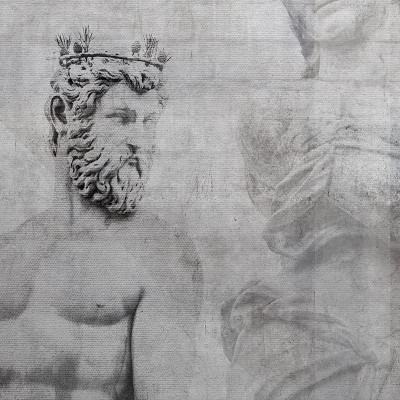 Imagine cu un tapet cu design clasic, ce prezintă bustul unui personaj din mitologia greacă.