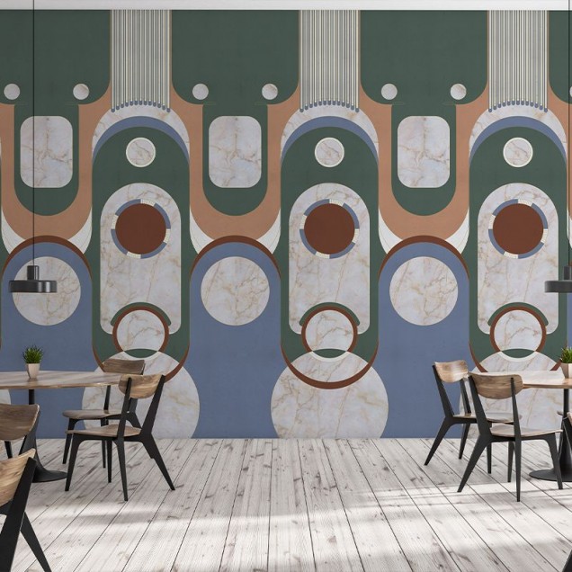 Tapet Le Veque Tower Green cu design abstract modern, perfect pentru a crea o atmosferă elegantă.