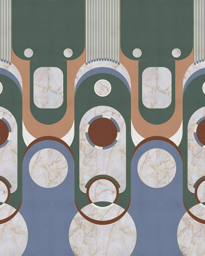 Tapet Le Veque Tower Green cu design abstract modern, perfect pentru a crea o atmosferă elegantă.