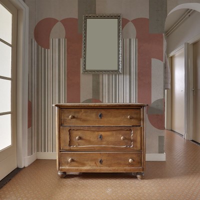 Tapet modern cu model minimalist cu linii verticale și forme geometrice elegante