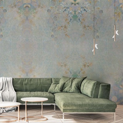 Tapet floral elegant in tonuri pastelate