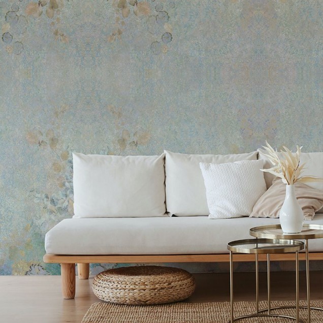 Tapet floral elegant in tonuri pastelate