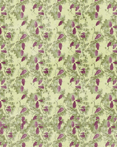 Tapet Vrancea, cu design clasic floral, inspirat din natură, cu frunze verzi și ciorchini de struguri roșii.