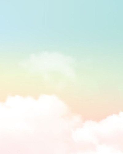 Tapet Azur Clouds cu nori pufosi si culori pastelate