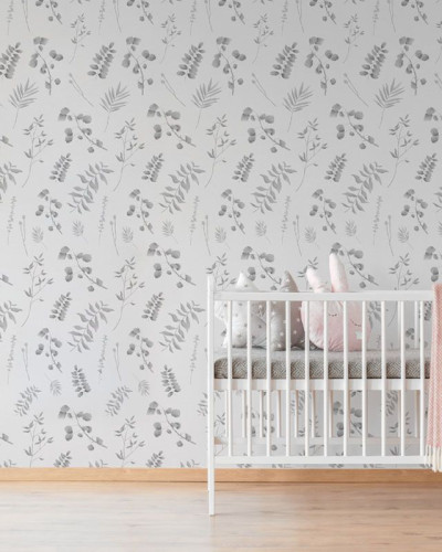 Tapet cu design minimalist, Forest fragments gray