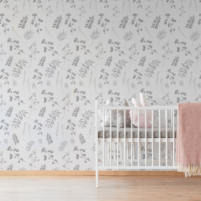 Tapet cu design minimalist, Forest fragments gray