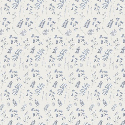 Tapet Forest fragments blue cu frunze delicate în nuanțe de albastru, perfect pentru decorarea unui dormitor, living sau birou.