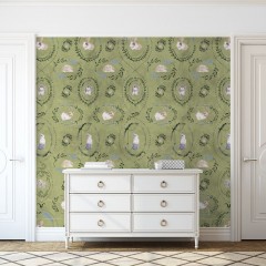 Tapet Hare medallion green, personalizat, VLAdiLA
