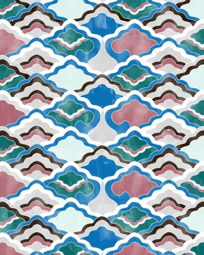 Tapet cu design modern de nori in culori vibrante