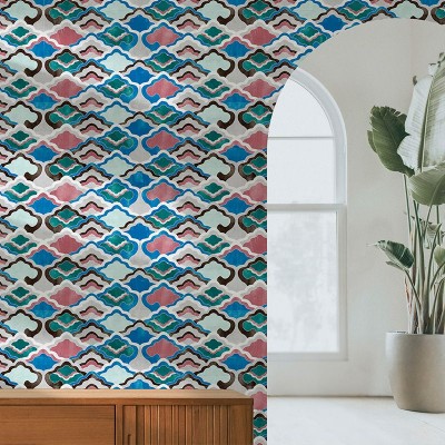 Tapet cu design modern de nori in culori vibrante