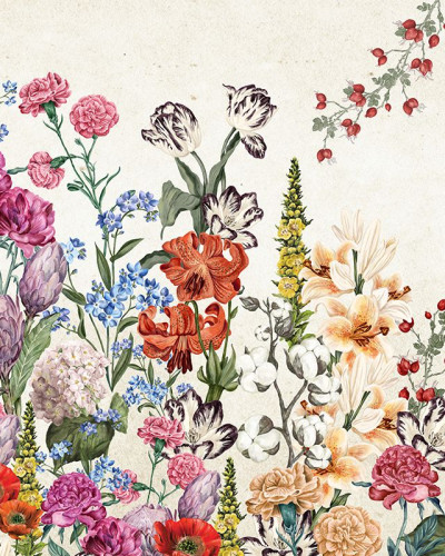 Tapet floral cu buchet delicat de flori