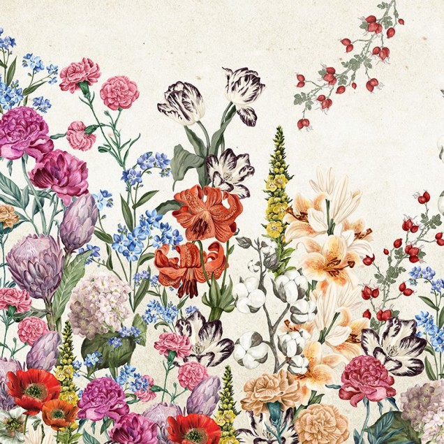 Tapet floral cu buchet delicat de flori