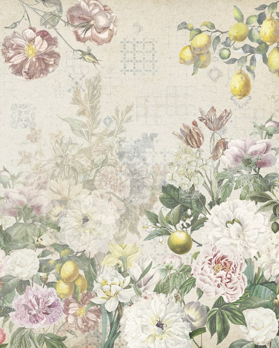 Tapet floral cu motive delicate și fluturi, perfect pentru dormitoare, livinguri sau holuri.