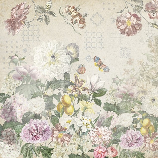 Tapet floral cu motive delicate și fluturi, perfect pentru dormitoare, livinguri sau holuri.