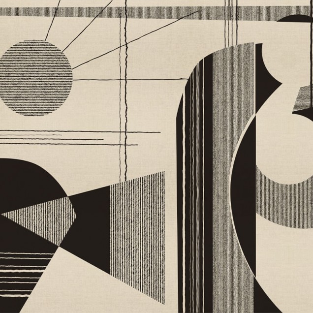 Tapet geometric cu design abstract și forme geometrice în culori neutre.