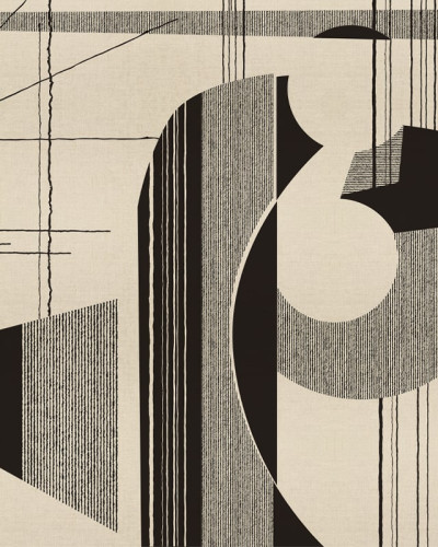 Tapet geometric cu design abstract și forme geometrice în culori neutre.