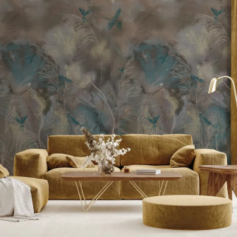 Fototapet personalizat cu libelule și design abstract