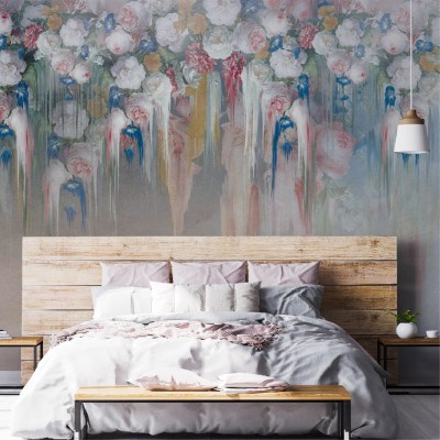 Tapet floral Dianthus VLAdiLA, cu design romantic și elegant, cu nuanțe pastelate