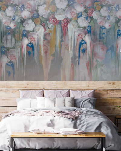Tapet floral Dianthus VLAdiLA, cu design romantic și elegant, cu nuanțe pastelate