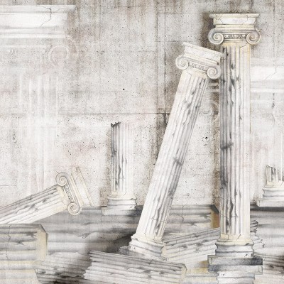 Tapet Antique Alabaster cu coloane antice pe un fundal gri
