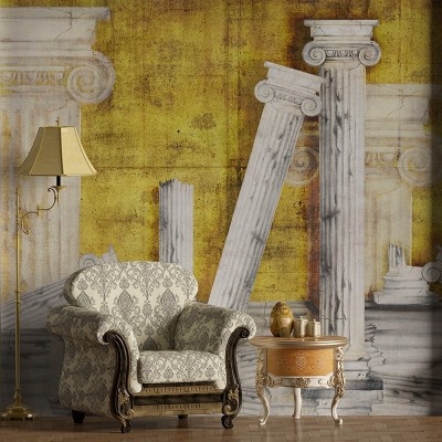 Tapet Antique Alabaster in Gold, personalizat, VLAdiLA, Fototapet living 