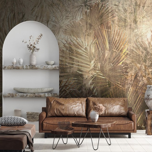 Tapet Halcyon Plenty Cassic, cu design geometric și accente de culoare caldă, ideal pentru baie sau dormitor