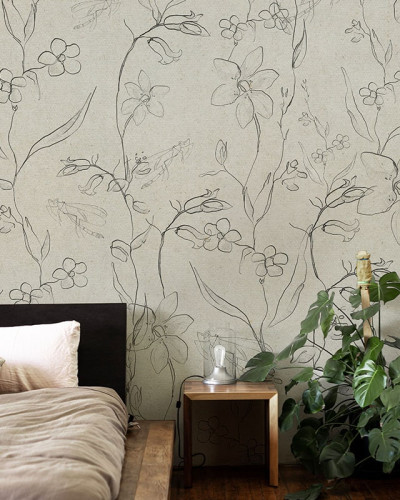 Fine Intaglio Field Paper Texture, VLAdiLA tapet floral minimalist