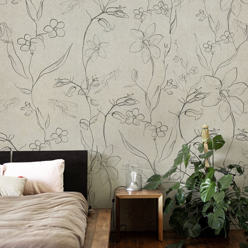 Fine Intaglio Field Paper Texture, VLAdiLA tapet floral minimalist