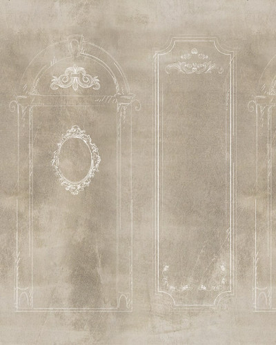 Tapet Cameo Stucco cu design geometric elegant, perfect pentru decorul camerei de zi.