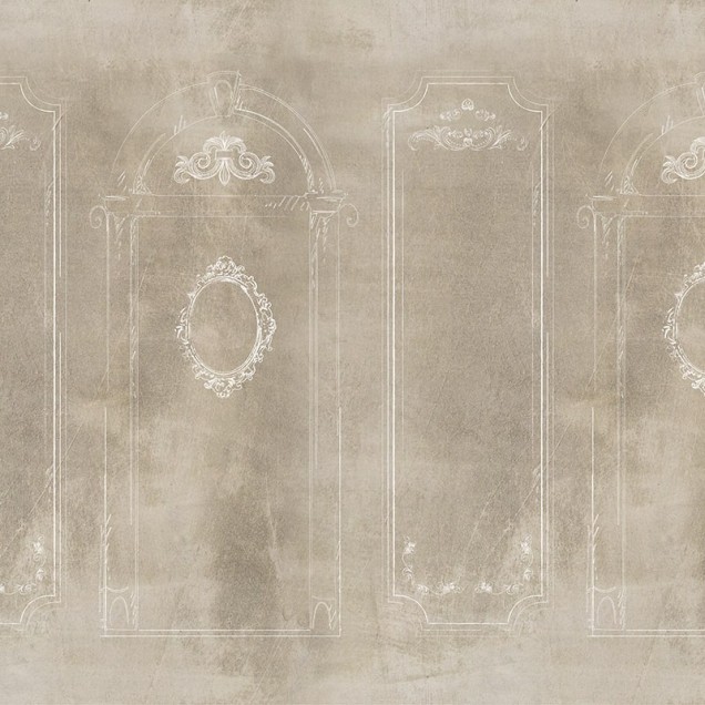 Tapet Cameo Stucco cu design geometric elegant, perfect pentru decorul camerei de zi.