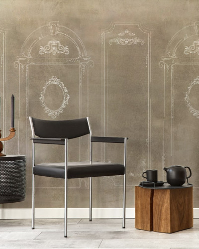 Tapet Cameo Stucco cu design geometric elegant, perfect pentru decorul camerei de zi.