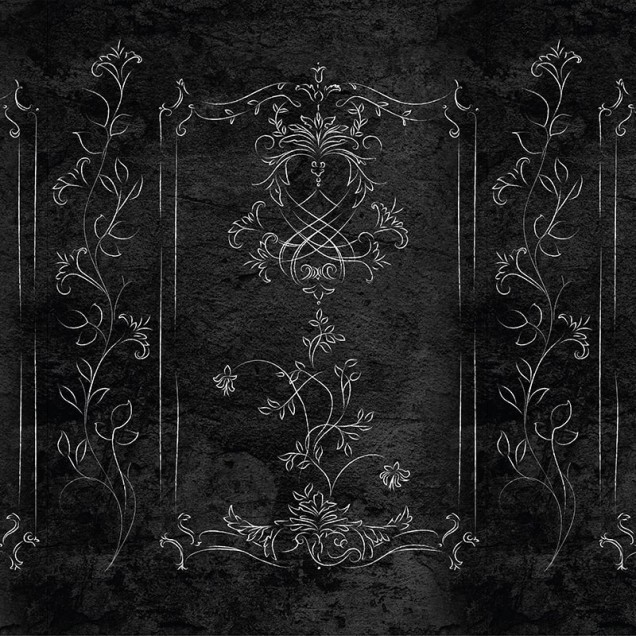 Tapet cu model floral elegant pe un fundal negru