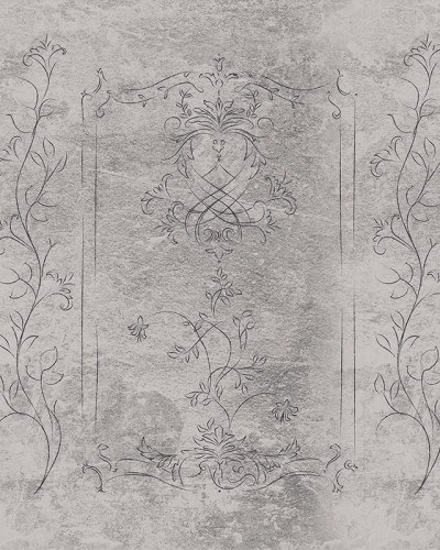 Tapet Boucler Stucco Light cu un design floral elegant, pe un fundal texturat