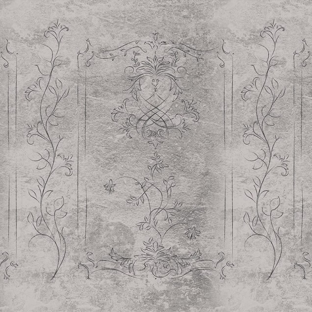 Tapet Boucler Stucco Light cu un design floral elegant, pe un fundal texturat