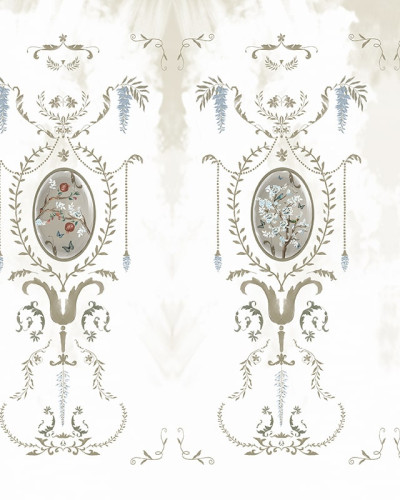 Tapet floral cu design clasic în living elegant